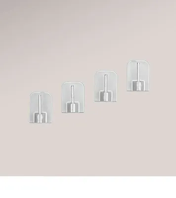 Produktbild von LYSEL® SET Klebehaken für Vitragenstangen  Breite: 17mm Höhe: 24mm