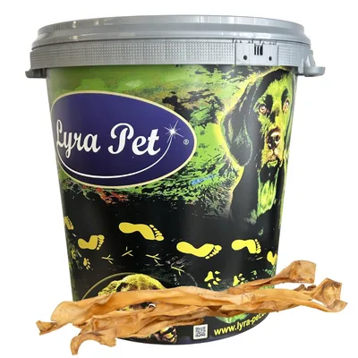 Produktbild von 10 Stk. Lyra Pet® XXL Rinderkopfhautstangen ca. 70 cm in 30 L Tonne
