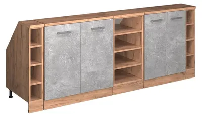 Zdjęcie produktu dla Zestaw szaf na dachy skośne Vicco Rion Beton 210 cm Zestaw 5 korpusów szafy głębokość 60 cm, Model 60219