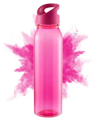 Zdjęcie produktu dla Butelka do picia Active 'Wave' - butelka na wodę 650 ml - wytrzymała butelka do picia dla dzieci i dorosłych - przezroczysta różowa/różowa