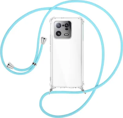 Produktbild von Handykette Backcover-Schutzhülle mit Band (Metall silberfarben) für Xiaomi 13 Pro (6.73'') - himmelblau