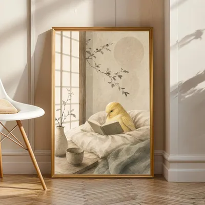 Zdjęcie produktu dla Plakaty w stylu tuszowym przedstawiające fify, egzotyczne ptaki i kanarki, wymiar 130 x 183 cm