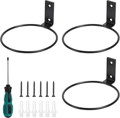 Immagine prodotto di Portavaso da 15 cm, set da 3 pezzi, colore nero, in metallo, per balconi