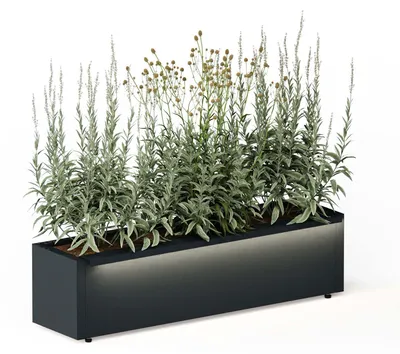 Produktbild von Herstera Garden Cube Balcony XL Plus Metall Blumenkasten mit LED 100x25x25 cm