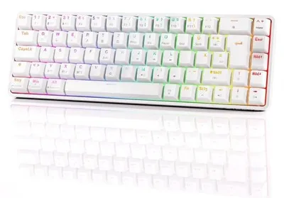 Zdjęcie produktu dla Solidchoice - Bezprzewodowa klawiatura gamingowa QWERTZ z podświetleniem RGB i 68 klawiszami