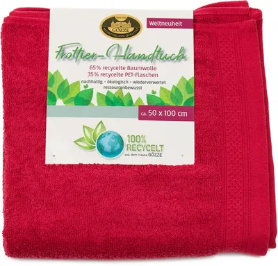 Produktbild von GÖZZE Frottierserie aus recycelten Materialien weiches saugfähiges nachhaltiges Duschtuch Rot 70 x 140 cm