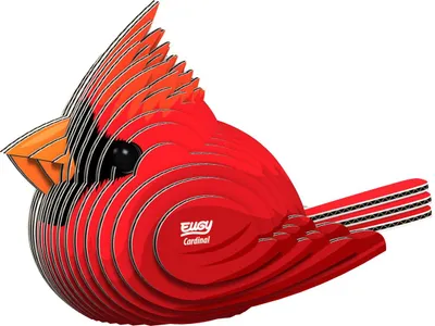 Immagine prodotto di Puzzle 3D Eugy "Uccello cardinale" - Giocattolo sostenibile in cartone a forma di animale