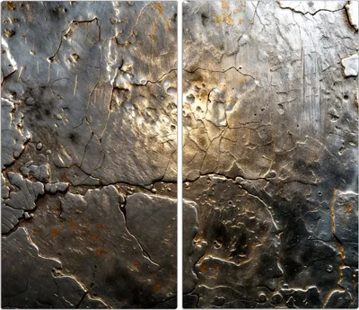 Produktbild von Spritzschutz Herdabdeckplatte Schneidebrett aus Glas Gekrakeltes Metall 2-Teilig (60x52cm)