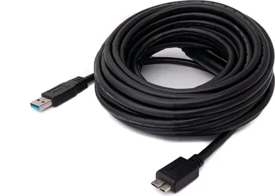 Produktbild von SYSTEM-S USB 3.0 Kabel 8 m Micro B Stecker zu Typ A Stecker in Schwarz