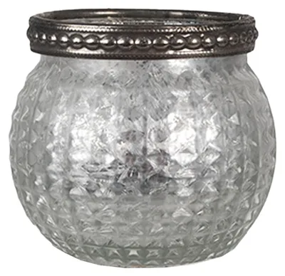 Immagine prodotto di Clayre & Eef Portacandele Ø 7x6 cm Vetro color argento