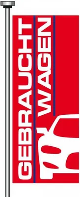 Produktbild von Fahne "wagen", 120 x 300 cm, rot/blau
