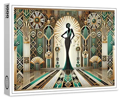Image de Puzzle haut de gamme Raxxa « Art Deco Glamour Woman », 1 000 pièces