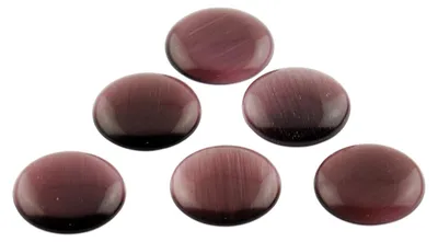 Produktbild von Vintageparts Cabochons Cateyeglas violett 14 mm, 6 Stück