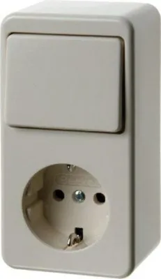 Immagine prodotto di Berker 479640 Interruttore combinato a bilanciere/presa SCHUKO bianco, lucido Montaggio in superficie