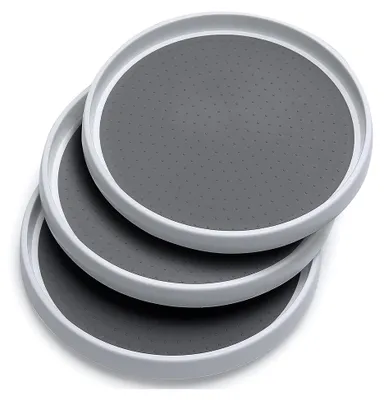 Produktbild von 3 Stück Lazy Susan Drehteller für Gewürze 25,5 cm Organizer für Schrank und Kühlschrank