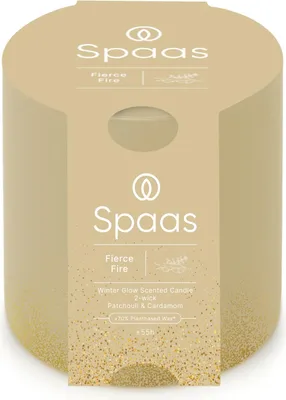 Produktbild von Spaas WinterGlow Duftkerze 2-Dochten – Fierce Fire – Beige – ca. 55 Std.