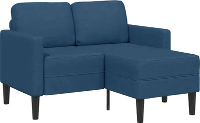 Zdjęcie produktu dla Sofa 2-osobowa z szezlongiem w kształcie litery L, niebieska