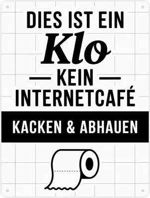 Produktbild von Klo, kein Internetcafe Metallschild XXL in 28x38 cm