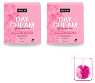 Zdjęcie produktu dla 2 opakowania kremu do twarzy Sence Dagcreme przeznaczonego do skóry wrażliwej - o działaniu łagodzącym - 50 ml - zestaw ekonomiczny (2 sztuki)
