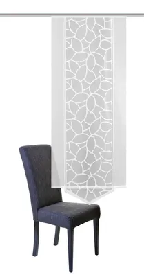 Produktbild von Home Wohnideen Schiebevorhang Jacquard Blätter 160 x 57 cm Weiss