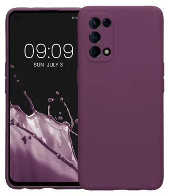 Produktbild von kwmobile Slim Case kompatibel mit Oppo Find X3 Lite Hülle - Handyhülle aus Silikon in Bordeaux Violett