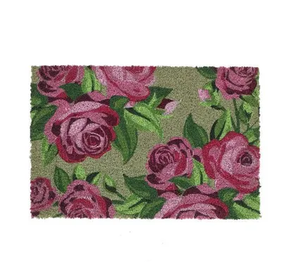 Produktbild von Zauberhafte Landhaus Türmatte Rose, Kokos Matte, Fussmatte Rosen, Floral