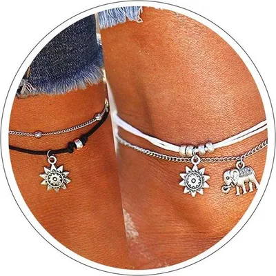 Produktbild von Famanu Fußkette Boho im Set – Handgemachte verstellbare Schmuckstücke