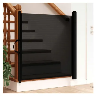 Produktbild von Ausziehbare Haustierbarriere Schwarz 102,5x125 cm für Zuhause, Türen und Treppen