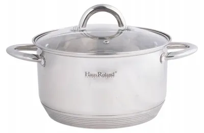 Produktbild von HAUS ROLAND Kochtopf 4 L Ø 22 cm aus Edelstahl mit Glasdeckel – Induktion & alle Herdarten