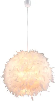 Produktbild von RGB LED Hängelampe mit Feder-Lampenschirm und Fernbedienung