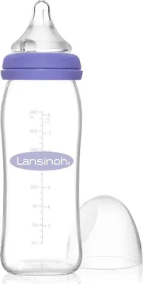 Zdjęcie produktu dla LANSINOH | Naturalna szklana butelka do karmienia ze smoczkiem M, 240 ml