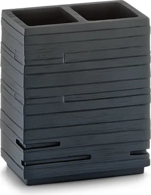Produktbild von Zeller Zahnbürstenhalter "Schiefer", Polyresin, schwarz 10,1x6,3x11,5