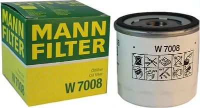 A product shot of a MANN oil filter and its packaging.
