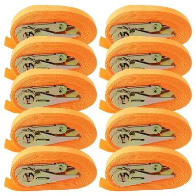 Produktbild von NGOSUET 10 Stück 6m x 25mm Spanngurte mit Ratsche, Belastbar Bis 800 kg Zurrgurte mit Ratsche, Ratschengurte Zurrgurte für Ladungssicherung, Orange