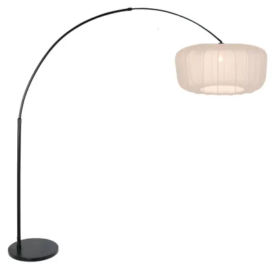 Image de Lampadaire - beige noir - Sparkled Light - métal textile - Ø 45cm - E27 - 4564ZW - Steinhauer