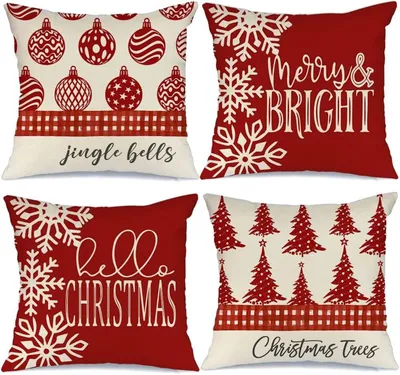 Productafbeelding van Kerst Kussenhoes met Linnenprint