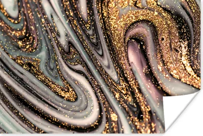 Produktbild von MuchoWow® Poster Marmoroptik - Gold - Glitter - Luxus - Marmor - Weiß 120x80 cm - Bilder