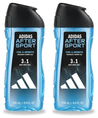 Image de 2 x Gel douche et shampooing 2-en-1 Adidas After Sport - 250 ml - Pack avantage - 2 pièces