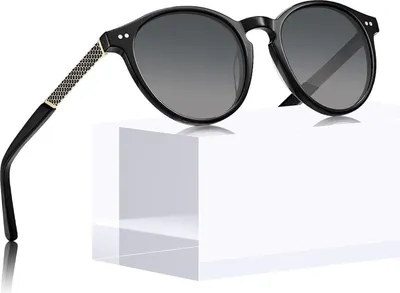 Produktbild von CARFIA Vintage Runde Sonnenbrille Damen Polarisiert UV-Schutz