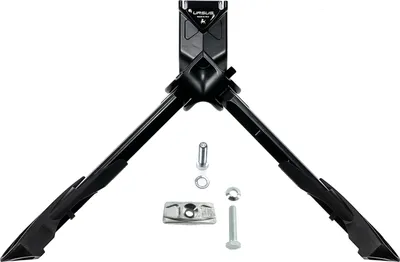 Produktbild von 26 Zoll Fahrrad Zweibein Ständer URSUS Jumbo für Cargo Elektro Bikes schwarz mit Gegenplatte