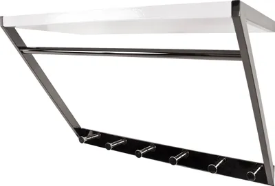 Produktbild von HAKU Wandgarderobe chrom dunkel, weiß - MDF, Metall, B/H/T: 60x40x29 cm