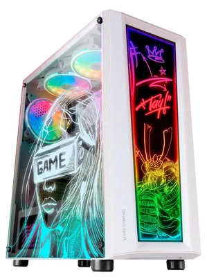 Produktbild von Mars Gaming MCARTW, Midi Tower, PC, Weiß, ATX, micro ATX, Mini-ITX, Acryl, Gehärtetes Glas, 15,7 cm