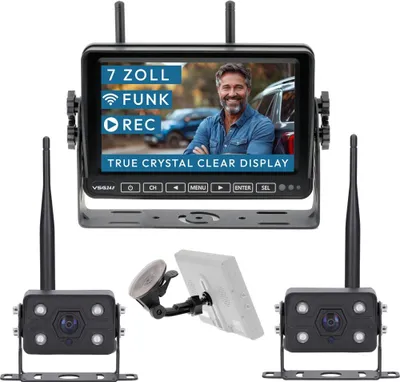 Produktbild von 7" FUNK-Set ELEMENT WIRED PRO HD | 2 KAMERAS | Wohnmobil & LKW bis 25 Meter RVS-24772
