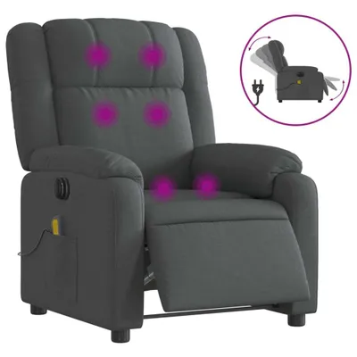 Immagine prodotto di vidaXL Sedia da massaggio elettrica in tessuto grigio scuro