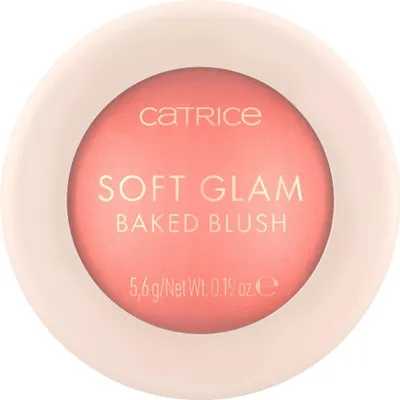 Zdjęcie produktu dla CATRICE Soft Glam Baked Blush, Koralowy, 030 - Cheeky Coral, 1 kol., Puder, Paleta, Rozświetlający