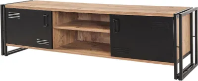 Image de Cyprien - Meuble TV, 180x45x50 cm Chêne Marron, une Étagère