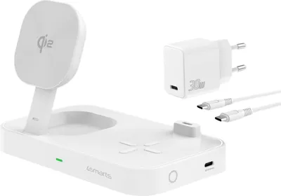 Obrázok produktu pre 4smarts Qi2, Vnútorný, AC, 5 V, Bezdrôtové nabíjanie, 1,5 m, Biela