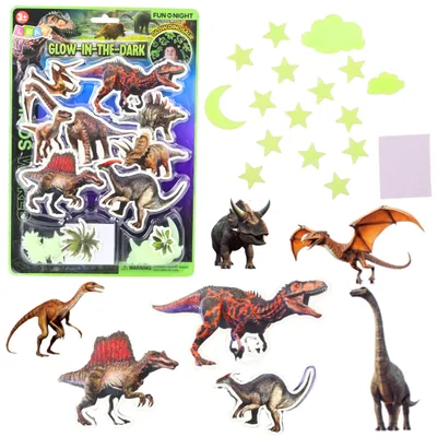 Produktbild von Lean Fluoreszierende Leuchtende Wandabziehbilder Dinosaurier Sterne