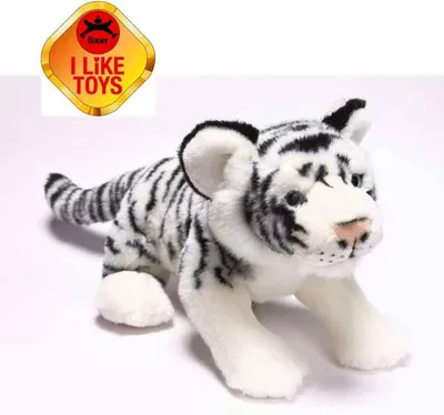 Produktbild von Bauer Stofftier Tiger Weiss liegend Plush Sitting 36cm groß Plüschtier Super weich