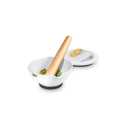 Productafbeelding van Gefu Keukenaccessoires Suri Biały Moździerz Kuchenny DO Przypraw I Ziół Porcelanowy Z Tłuczkiem I Tarką, g35340